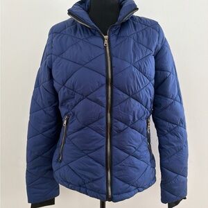 Quilted Navy Women's Puffer Jacket - Lightweight Everyday Coat